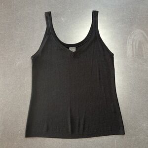 EILEEN FISHER Tank Top Med Stretch Viscose Jersey Cami Black Basic Casual Career